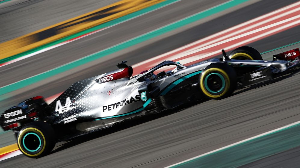 Hamilton heads Mercedes 1-2 on Day 1 of pre-season testing in Barcelona